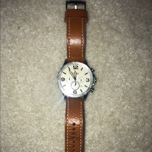 Fossil Nate Chronograph Light Brown Leather Watch